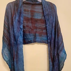 LUA NWT 100% Silk Scarf Blue color